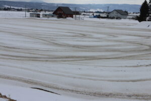 融雪剤を撒いた畑