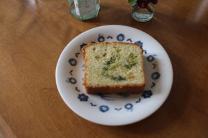 緑茶とデコポンのケーキ