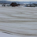 融雪剤を撒いた畑